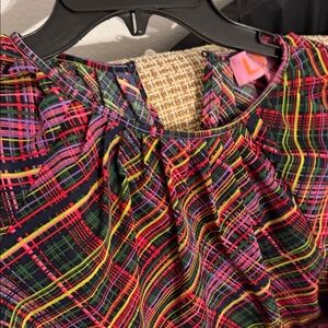 Vibrant Multicolor Plaid Kids Blouse